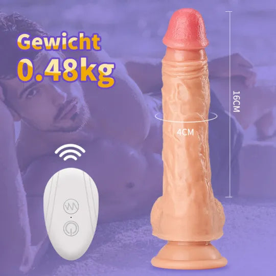 4 IN I Realistični dildo 8 teleskopski ogrevani dildo vrtljivi vibracijski stroj