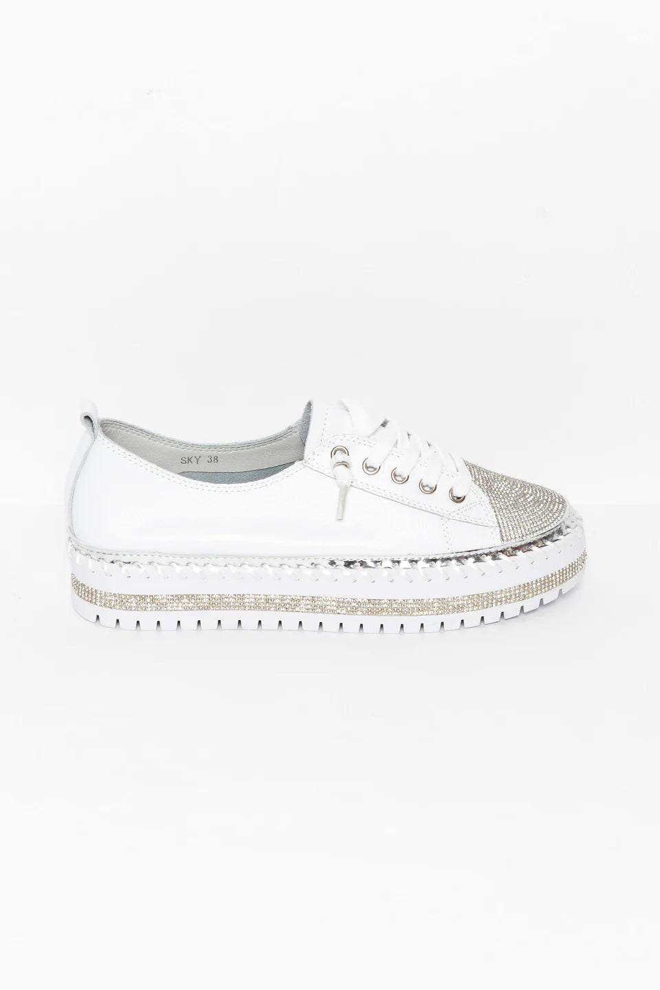 Crystal Silver Leather Casual Women's Shoes - 50% popust za omejen čas