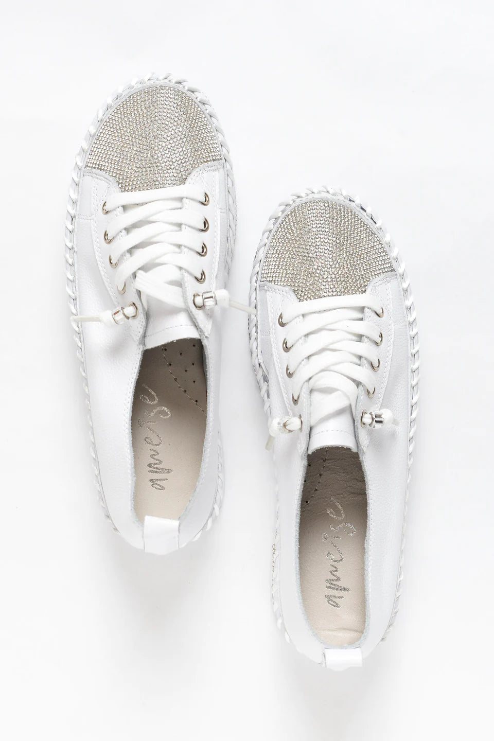 Crystal Silver Leather Casual Women's Shoes - 50% popust za omejen čas